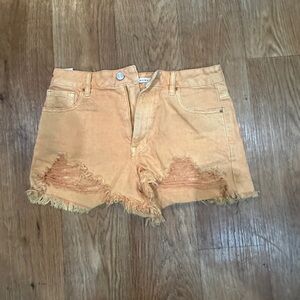 PacSun light orange denim high rise festival Shorts